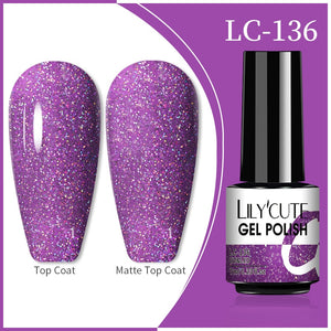 LILYCUTE 7ml 9D Reflective Cat Magnetic Gel Nail Polish Glitter Vernis Semi Permanent Soak Off Magnetic UV Gel Nail Art Gel