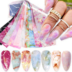 Load image into Gallery viewer, 10 Sheets Nail Transfer Foil Marble Nail Art Stickers Retro Pattern Nail Art Decals DIY Nails Accessories 4*100cm
