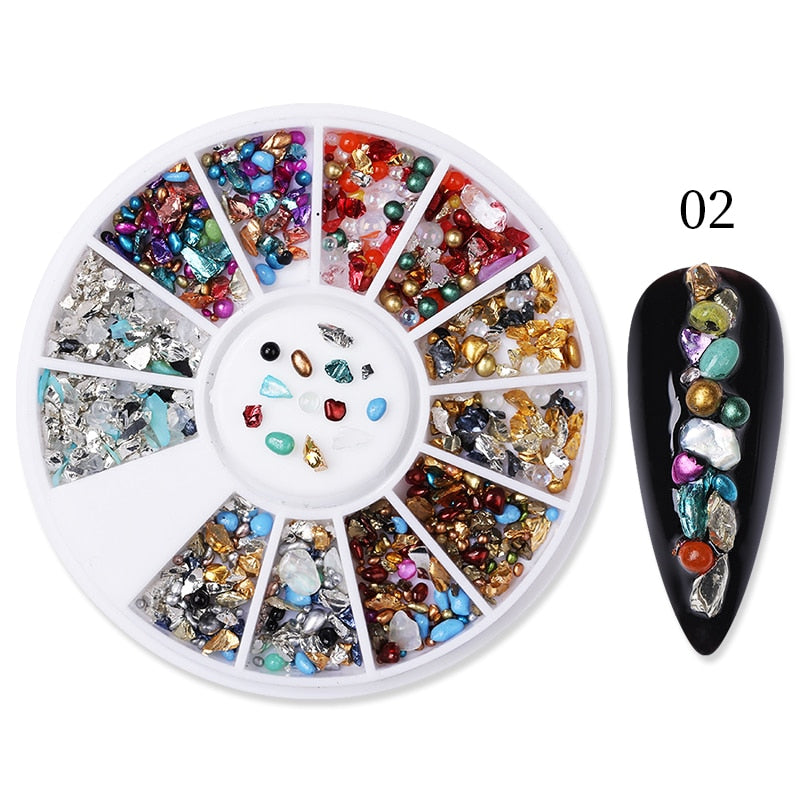 BORN PRETTY Nail Rhinestone Small Irregular Beads Mixed Color Stone Manicuring 3D Nail Art Decoration In Wheel Nails Accessories