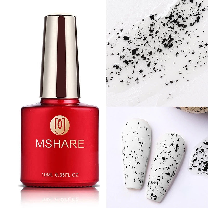 MSHARE Milky Pink Rubber Base Gel Glitter Camouflage Color Coat Nude Brown Soak Off Nails Gels Varnish Lacquer 10ml UV LED Gel