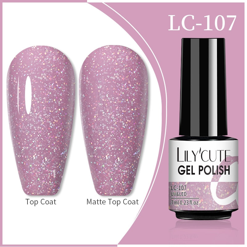 LILYCUTE 7ml 9D Reflective Cat Magnetic Gel Nail Polish Glitter Vernis Semi Permanent Soak Off Magnetic UV Gel Nail Art Gel