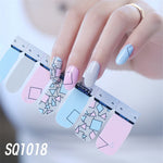 Load image into Gallery viewer, 1sheet Korean Nail Polish Strips DIY Waterproof Nail Wraps Mixed Patterns Full Nail Patch Adhesive for Women Nail Art Stickers
