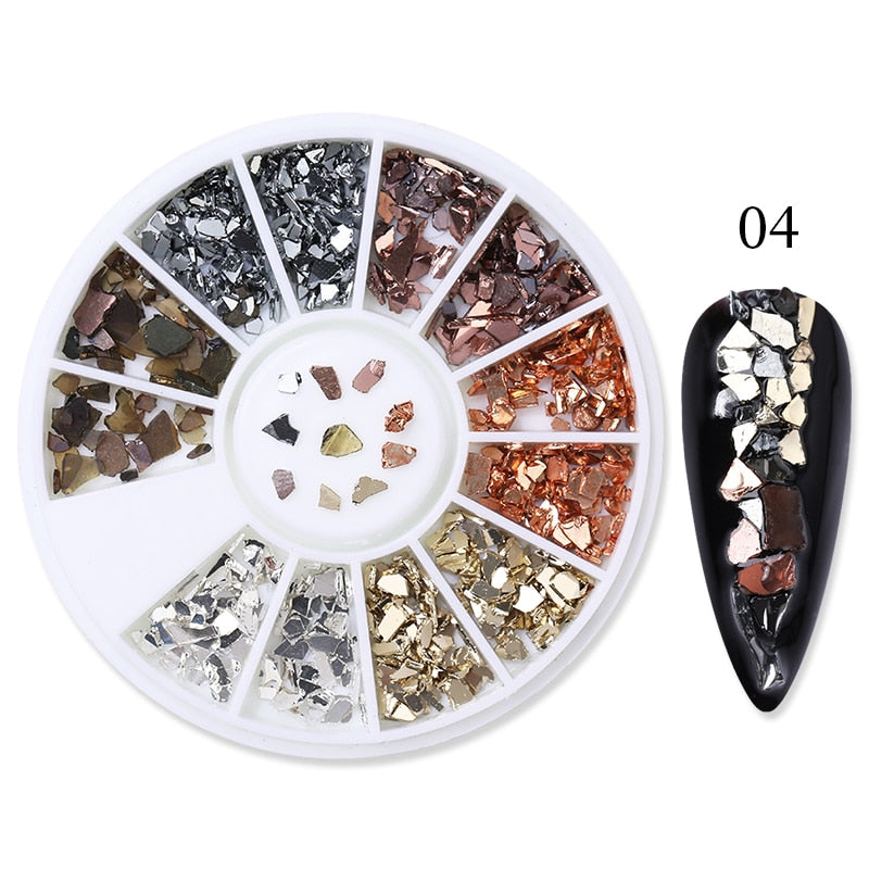 BORN PRETTY Nail Rhinestone Small Irregular Beads Mixed Color Stone Manicuring 3D Nail Art Decoration In Wheel Nails Accessories