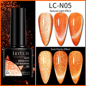 LILYCUTE 7ML 9D Cat Magnetic Gel Polish Set Semi Permanent Soak Off UV LED Glitter Nails Magnet Stick Black Gel Needed