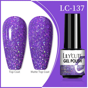 LILYCUTE 7ml 9D Reflective Cat Magnetic Gel Nail Polish Glitter Vernis Semi Permanent Soak Off Magnetic UV Gel Nail Art Gel