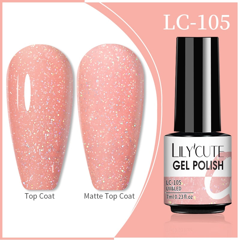 LILYCUTE 7ml 9D Reflective Cat Magnetic Gel Nail Polish Glitter Vernis Semi Permanent Soak Off Magnetic UV Gel Nail Art Gel