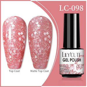 LILYCUTE 7ml 9D Reflective Cat Magnetic Gel Nail Polish Glitter Vernis Semi Permanent Soak Off Magnetic UV Gel Nail Art Gel