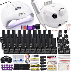 40 Colors Nail Polish super Manicure Set 120/80/54W LED Nail Lamp Nail Set With All Tools Needed For Manicure Electric Nail File