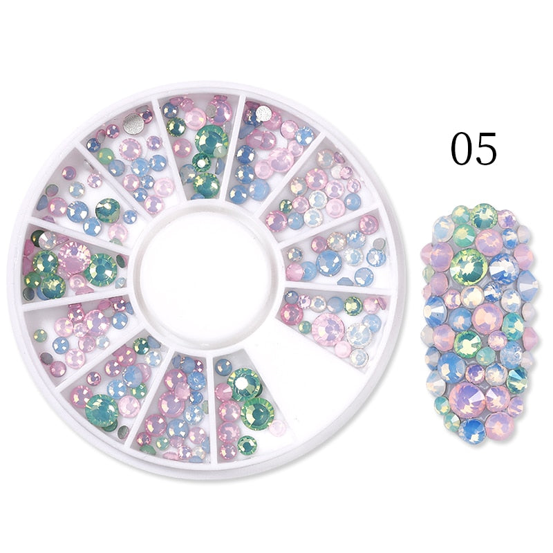 BORN PRETTY Nail Rhinestone Small Irregular Beads Mixed Color Stone Manicuring 3D Nail Art Decoration In Wheel Nails Accessories