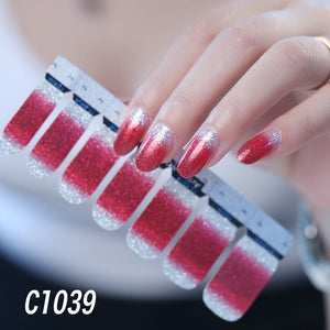 1sheet Korean Nail Polish Strips DIY Waterproof Nail Wraps Mixed Patterns Full Nail Patch Adhesive for Women Nail Art Stickers