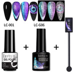 Load image into Gallery viewer, LILYCUTE 7ML 9D Cat Magnetic Gel Polish Set Semi Permanent Soak Off UV LED Glitter Nails Magnet Stick Black Gel Needed
