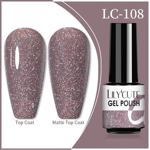 LILYCUTE 7ml 9D Reflective Cat Magnetic Gel Nail Polish Glitter Vernis Semi Permanent Soak Off Magnetic UV Gel Nail Art Gel