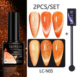 Load image into Gallery viewer, LILYCUTE 7ML 9D Cat Magnetic Gel Polish Set Semi Permanent Soak Off UV LED Glitter Nails Magnet Stick Black Gel Needed
