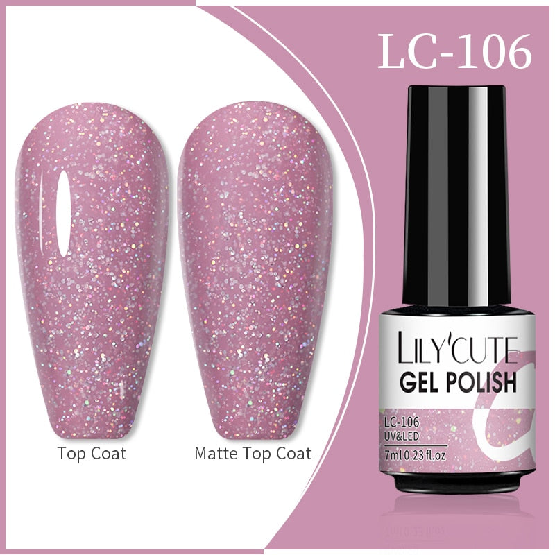 LILYCUTE 7ml 9D Reflective Cat Magnetic Gel Nail Polish Glitter Vernis Semi Permanent Soak Off Magnetic UV Gel Nail Art Gel