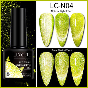 LILYCUTE 7ML 9D Cat Magnetic Gel Polish Set Semi Permanent Soak Off UV LED Glitter Nails Magnet Stick Black Gel Needed