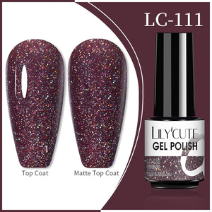 LILYCUTE 7ml 9D Reflective Cat Magnetic Gel Nail Polish Glitter Vernis Semi Permanent Soak Off Magnetic UV Gel Nail Art Gel