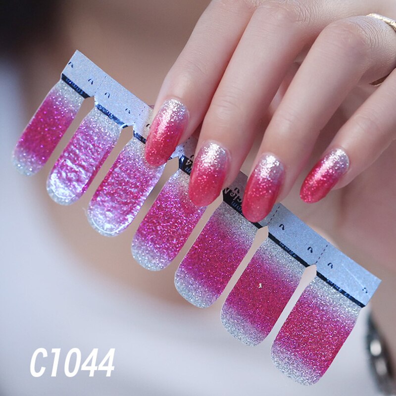 1sheet Korean Nail Polish Strips DIY Waterproof Nail Wraps Mixed Patterns Full Nail Patch Adhesive for Women Nail Art Stickers