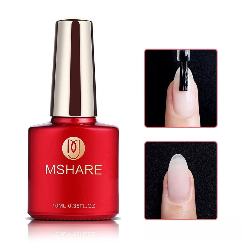 MSHARE Milky Pink Rubber Base Gel Glitter Camouflage Color Coat Nude Brown Soak Off Nails Gels Varnish Lacquer 10ml UV LED Gel