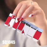 Load image into Gallery viewer, 1sheet Korean Nail Polish Strips DIY Waterproof Nail Wraps Mixed Patterns Full Nail Patch Adhesive for Women Nail Art Stickers
