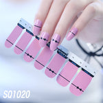 Load image into Gallery viewer, 1sheet Korean Nail Polish Strips DIY Waterproof Nail Wraps Mixed Patterns Full Nail Patch Adhesive for Women Nail Art Stickers
