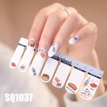 Load image into Gallery viewer, 1sheet Korean Nail Polish Strips DIY Waterproof Nail Wraps Mixed Patterns Full Nail Patch Adhesive for Women Nail Art Stickers
