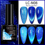 Load image into Gallery viewer, LILYCUTE 7ml 9D Reflective Cat Magnetic Gel Nail Polish Glitter Vernis Semi Permanent Soak Off Magnetic UV Gel Nail Art Gel
