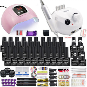 40 Colors Nail Polish super Manicure Set 120/80/54W LED Nail Lamp Nail Set With All Tools Needed For Manicure Electric Nail File