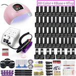 Load image into Gallery viewer, 40 Colors Nail Polish super Manicure Set 120/80/54W LED Nail Lamp Nail Set With All Tools Needed For Manicure Electric Nail File
