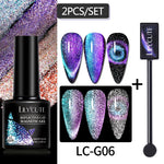 Load image into Gallery viewer, LILYCUTE 7ML 9D Cat Magnetic Gel Polish Set Semi Permanent Soak Off UV LED Glitter Nails Magnet Stick Black Gel Needed
