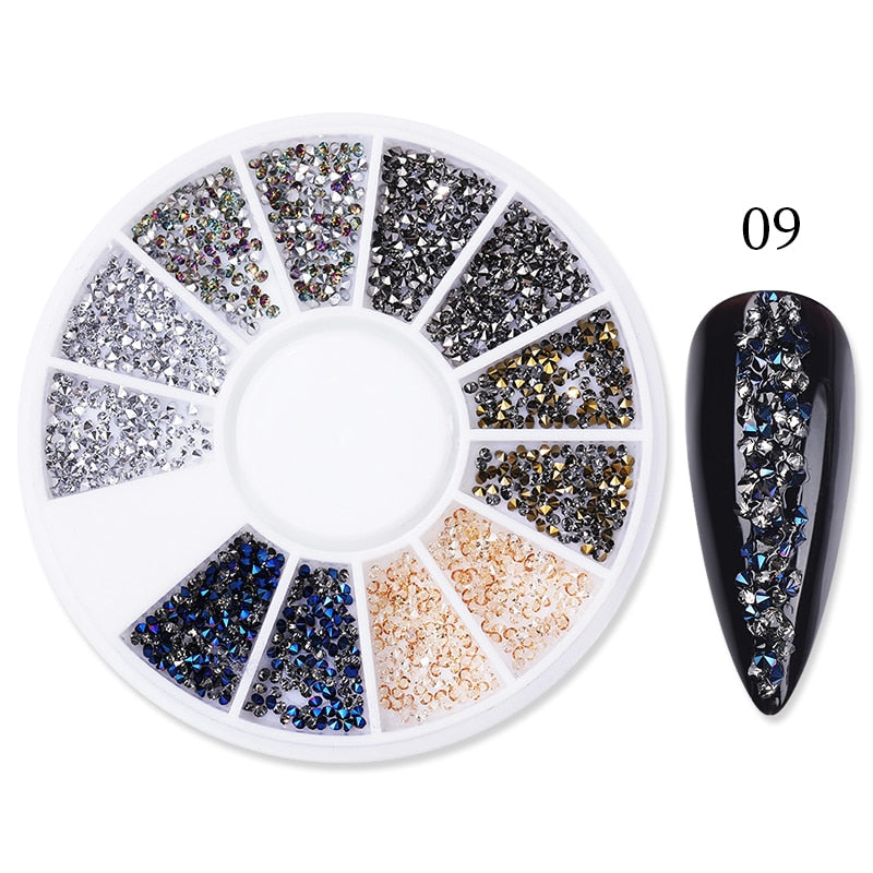 BORN PRETTY Nail Rhinestone Small Irregular Beads Mixed Color Stone Manicuring 3D Nail Art Decoration In Wheel Nails Accessories