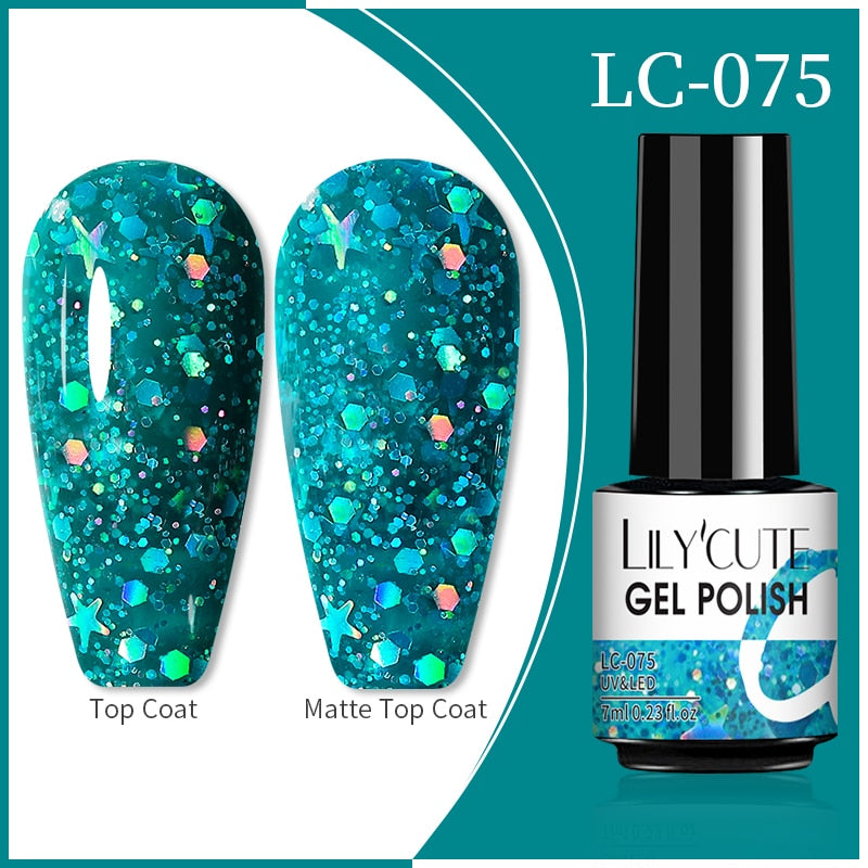 LILYCUTE 7ml 9D Reflective Cat Magnetic Gel Nail Polish Glitter Vernis Semi Permanent Soak Off Magnetic UV Gel Nail Art Gel