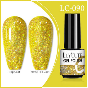 LILYCUTE 7ml 9D Reflective Cat Magnetic Gel Nail Polish Glitter Vernis Semi Permanent Soak Off Magnetic UV Gel Nail Art Gel