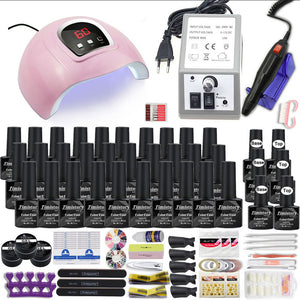 40 Colors Nail Polish super Manicure Set 120/80/54W LED Nail Lamp Nail Set With All Tools Needed For Manicure Electric Nail File