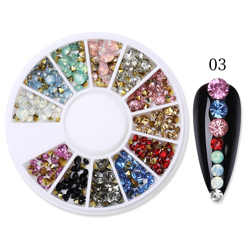 BORN PRETTY Nail Rhinestone Small Irregular Beads Mixed Color Stone Manicuring 3D Nail Art Decoration In Wheel Nails Accessories