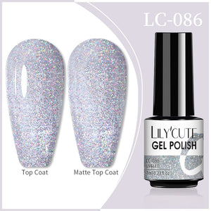 LILYCUTE 7ml 9D Reflective Cat Magnetic Gel Nail Polish Glitter Vernis Semi Permanent Soak Off Magnetic UV Gel Nail Art Gel