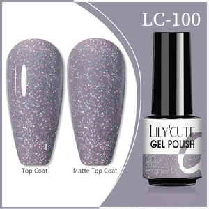 LILYCUTE 7ml 9D Reflective Cat Magnetic Gel Nail Polish Glitter Vernis Semi Permanent Soak Off Magnetic UV Gel Nail Art Gel