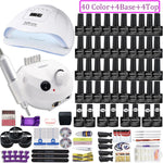 Load image into Gallery viewer, 40 Colors Nail Polish super Manicure Set 120/80/54W LED Nail Lamp Nail Set With All Tools Needed For Manicure Electric Nail File
