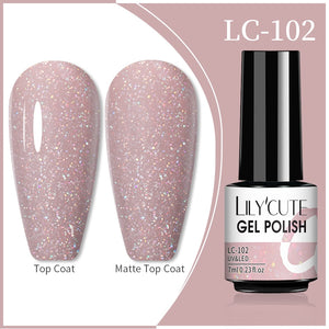 LILYCUTE 7ml 9D Reflective Cat Magnetic Gel Nail Polish Glitter Vernis Semi Permanent Soak Off Magnetic UV Gel Nail Art Gel