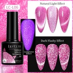 Load image into Gallery viewer, LILYCUTE 7ml 9D Reflective Cat Magnetic Gel Nail Polish Glitter Vernis Semi Permanent Soak Off Magnetic UV Gel Nail Art Gel
