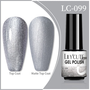 LILYCUTE 7ml 9D Reflective Cat Magnetic Gel Nail Polish Glitter Vernis Semi Permanent Soak Off Magnetic UV Gel Nail Art Gel